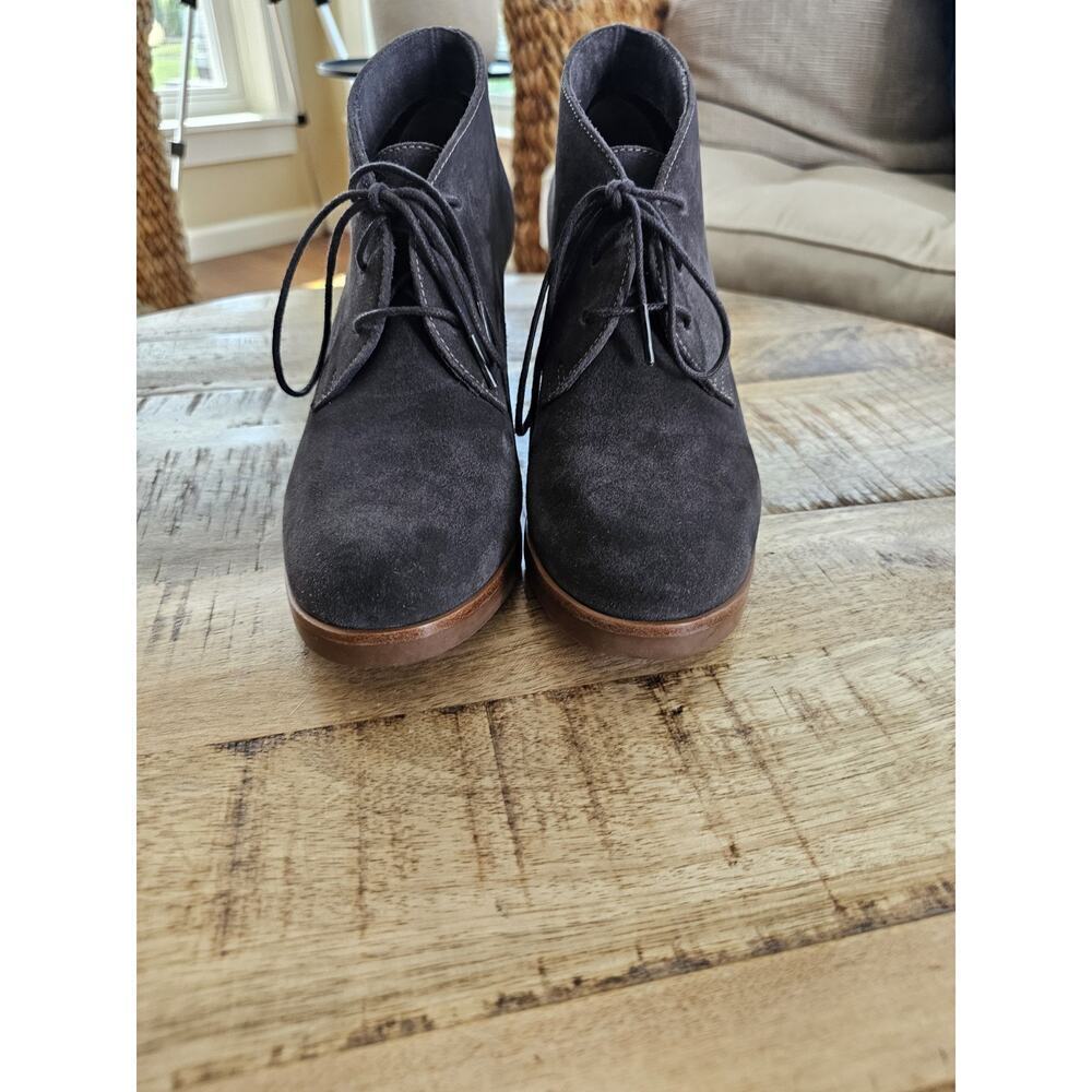 Johnston & Murphy Ankle Boots Women's Grey Suede Heels Size 8.5 Lace‎ Up Boho - Picture 3 of 11